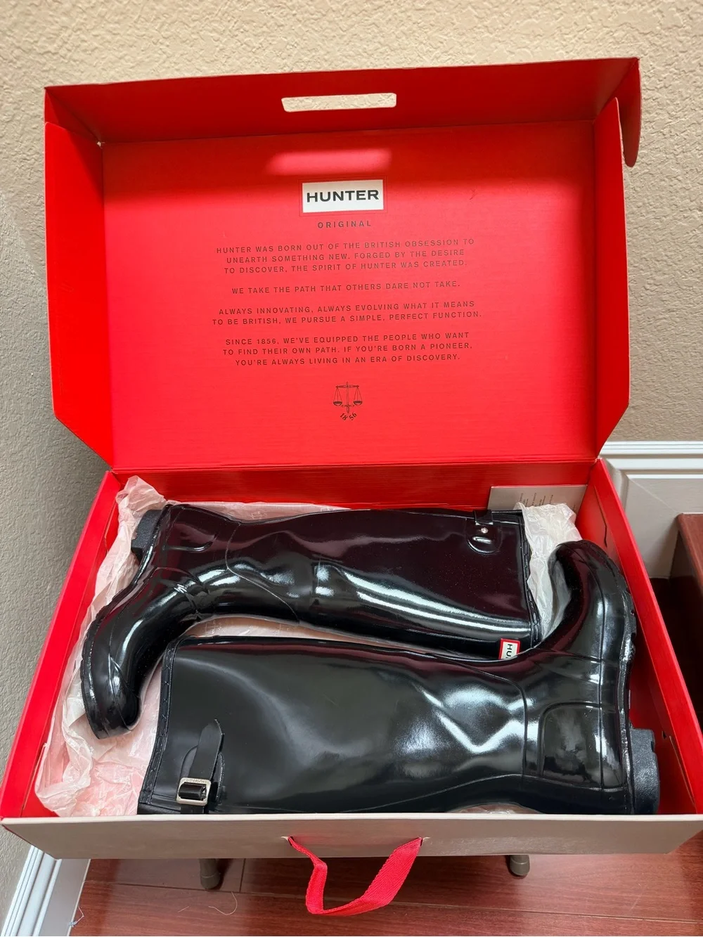 Hunter Women's Original Tall Back Adjustable Gloss Rain Boots